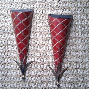 Red and Gold Wall Sconces